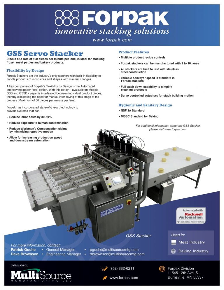 Forpak GSS Servo Stacker Brochure