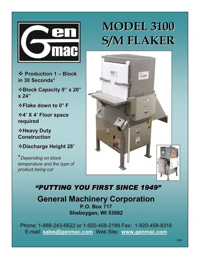 Genmac 3100 S/M Flaker Brochure
