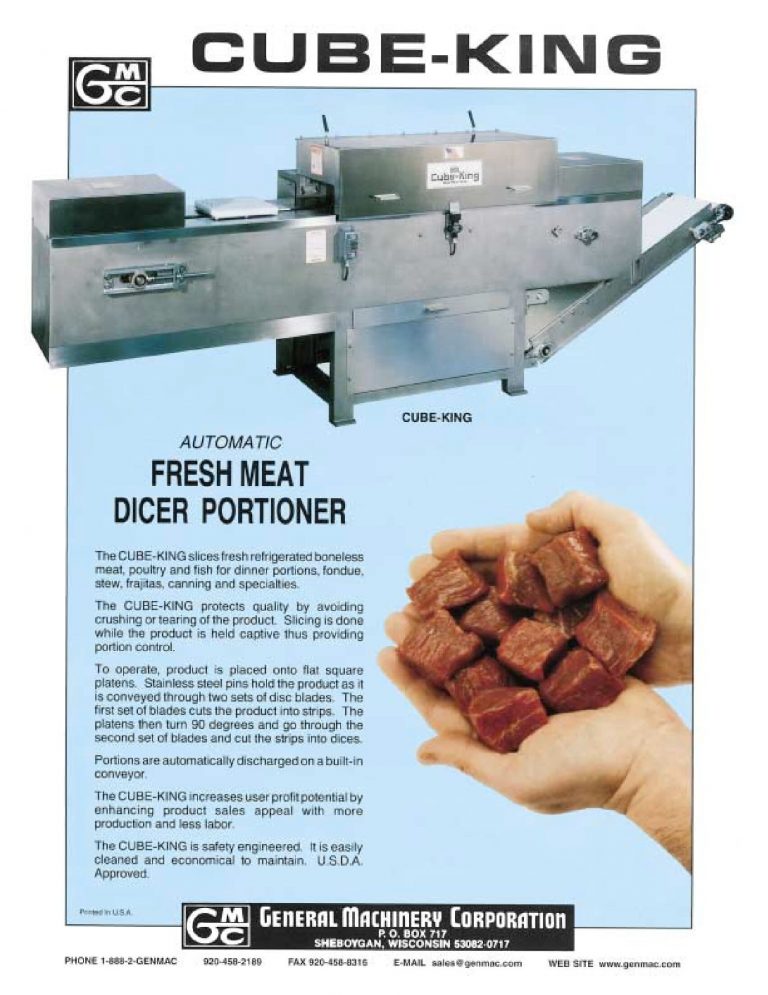 Genmac Cube-King Automatic Fresh Meat Dicer Brochure