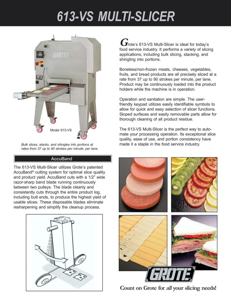 Grote 613-VS Multi-Slicer Brochure