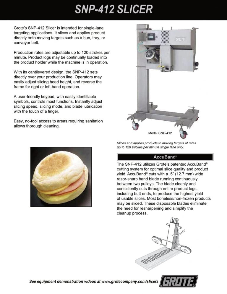 Grote SNP-412 Slicer Brochure
