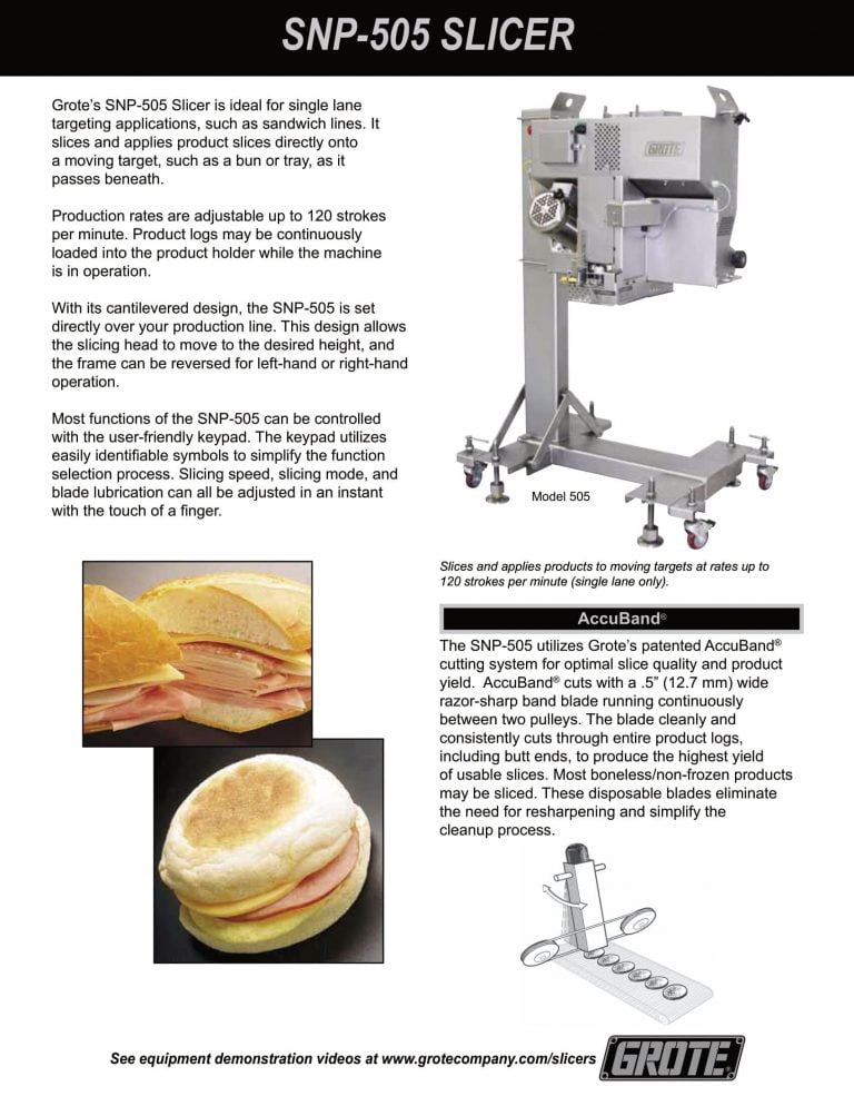 Grote SNP-505 Slicer Brochure