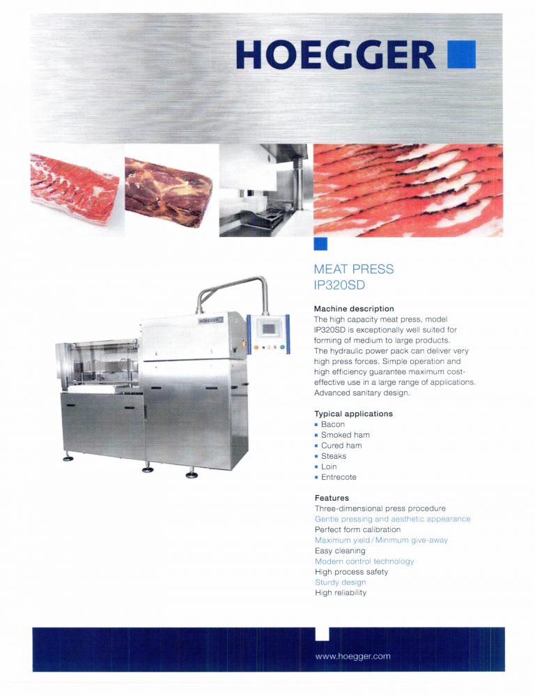 Hoegger IP320SD Meat Press Brochure