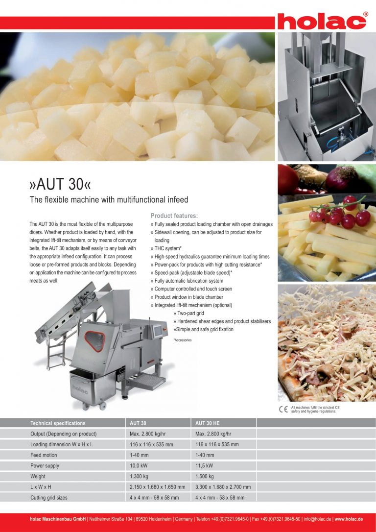 Holac AUT 30 Dicer Brochure
