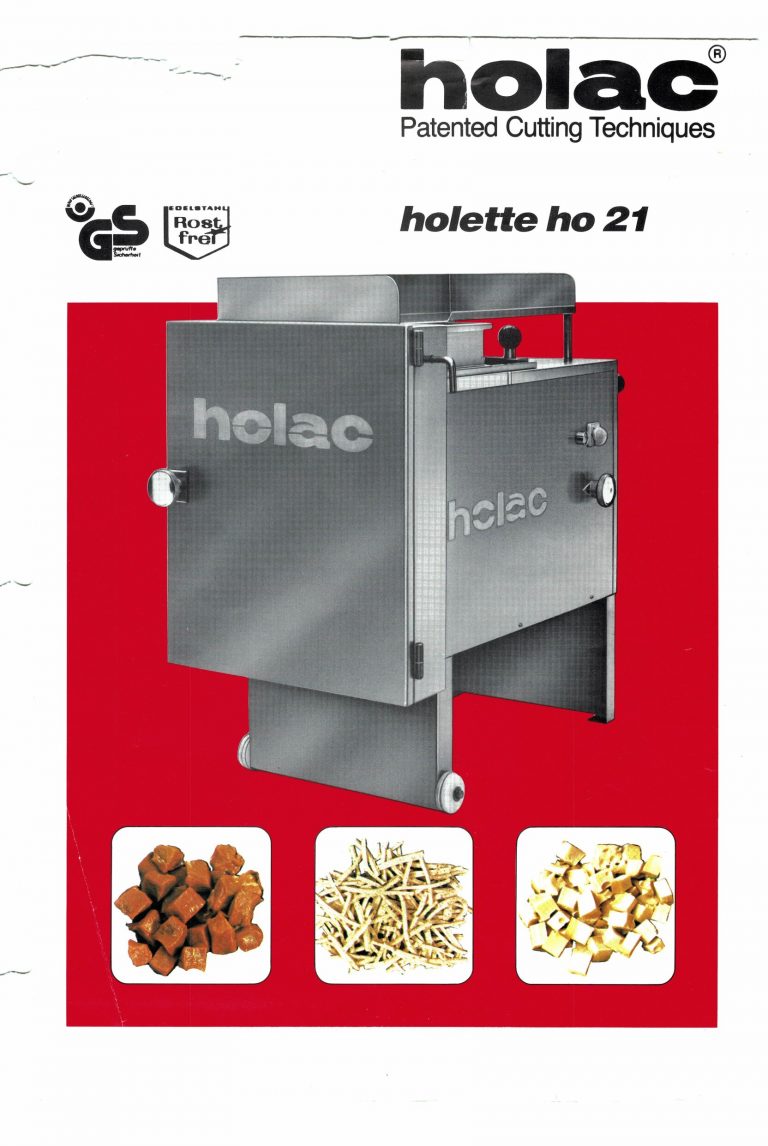 Holac Holette ho 21 Small Semi-Automatic Dicer Brochure