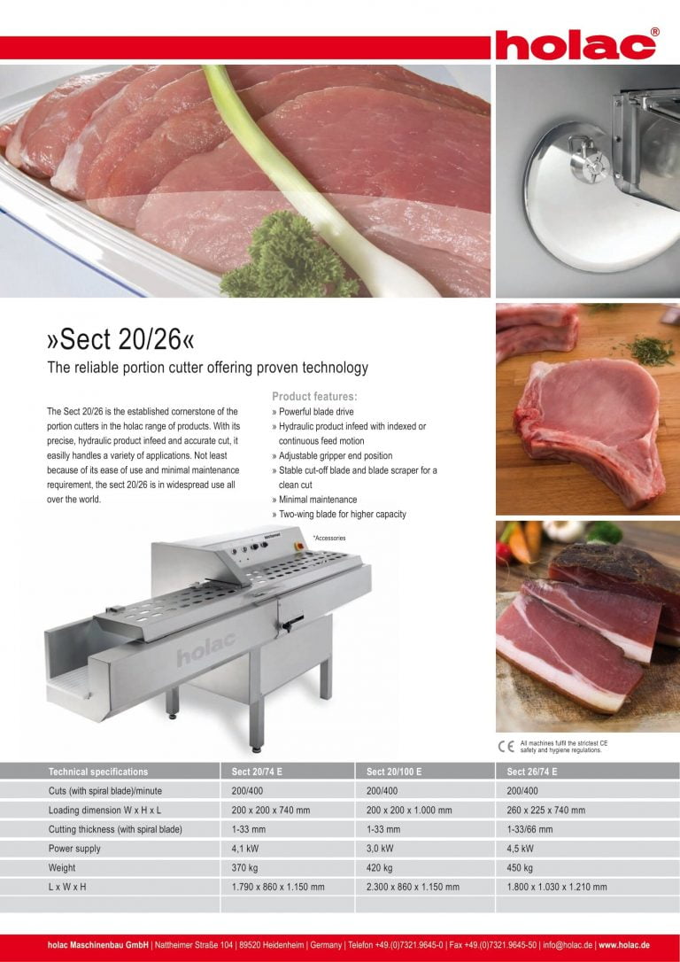 Holac Sect 20/26 Cutters Brochure