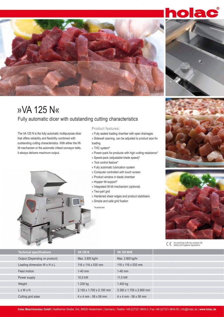 Holac VA 125N Dicer Brochure