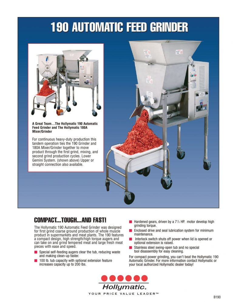 Hollymatic 190 Automatic Feed Grinder Brochure