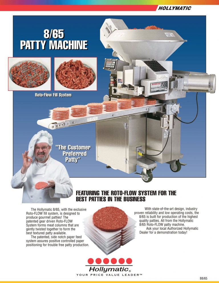 Hollymatic 8/65 Patty Machine Brochure