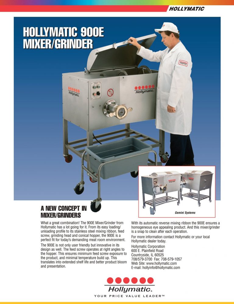 Hollymatic 900E Mixer/Grinder Brochure