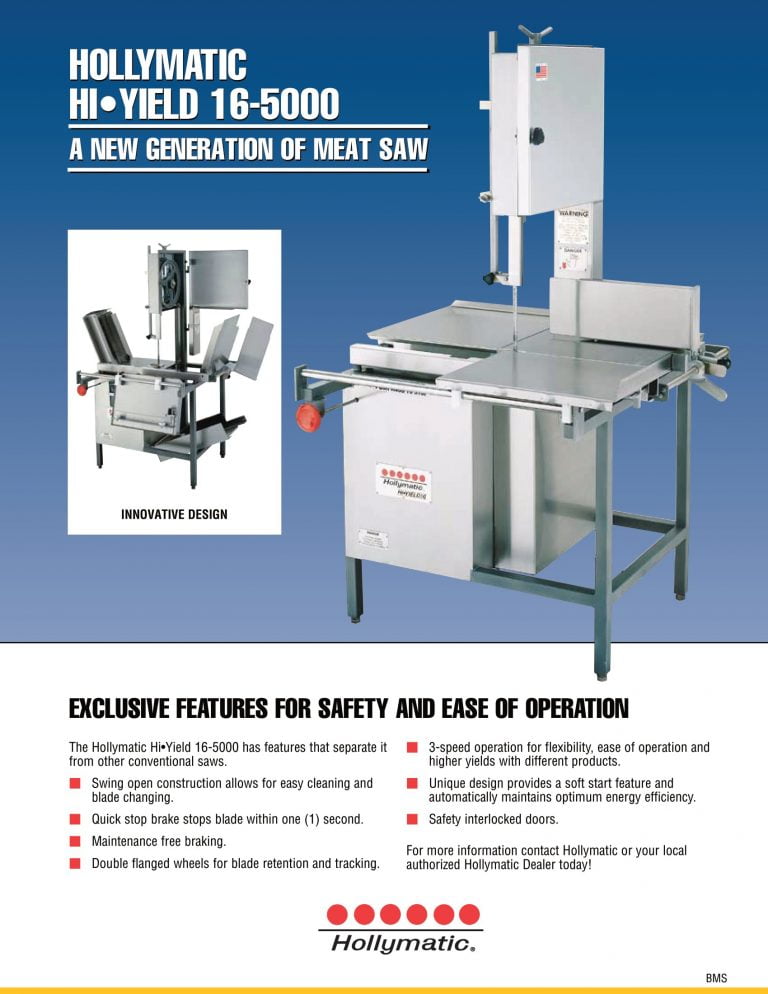 Hollymatic Hi•Yield 16-5000 Meat Saw Brochure
