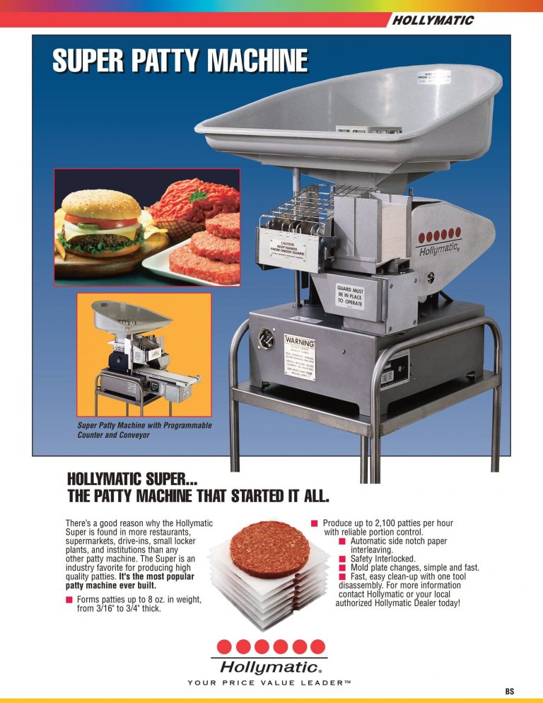 Hollymatic Super Patty Machine Brochure
