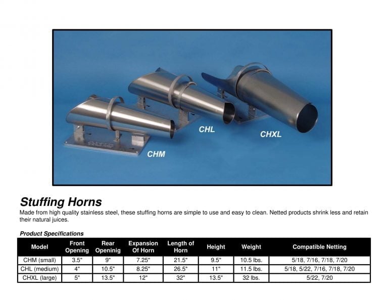 JetNet CHM/CHL/CHXL Stuffing Horns Brochure