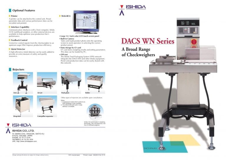 Ishida DACS-WN Series Checkweighers Brochure