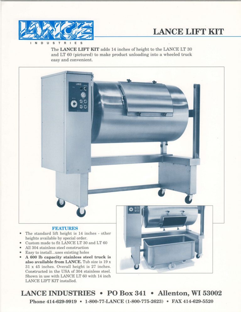 Lance LT 30 and LT 60 Lift Kit Brochure