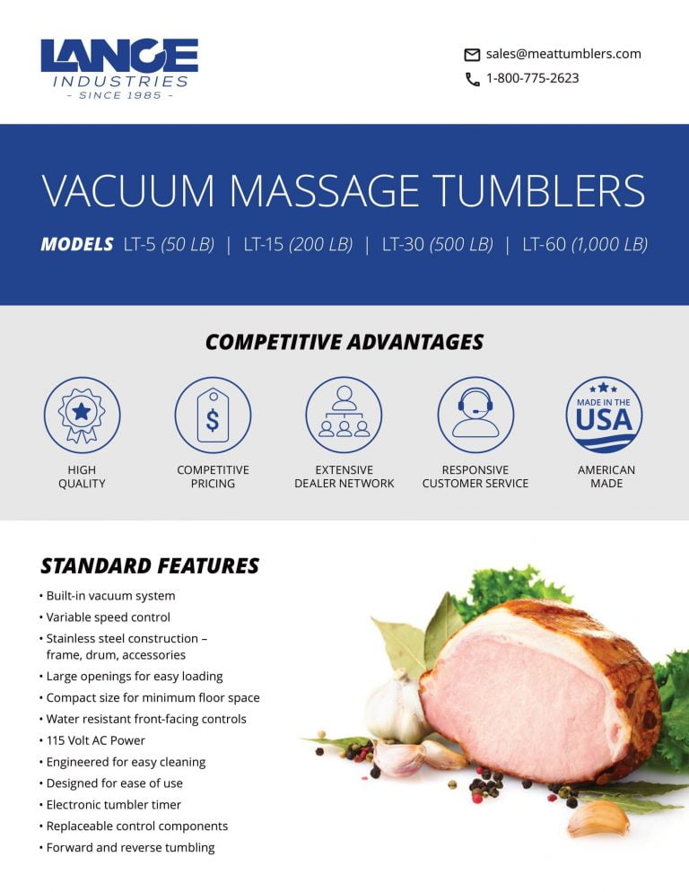 Lance LT Series Vacuum Massage Tumblers Brochure