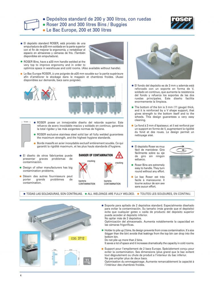Roser 200 and 300 Litres Bins/Buggies Brochure