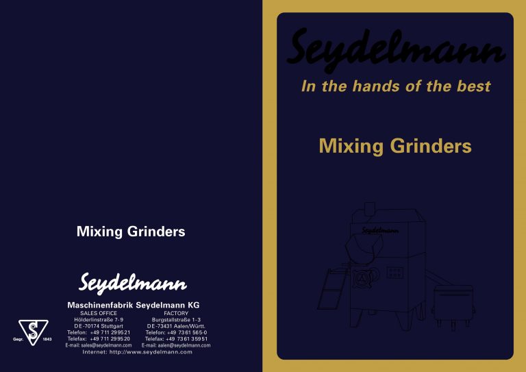 Seydelmann Mixing Grinders Brochure