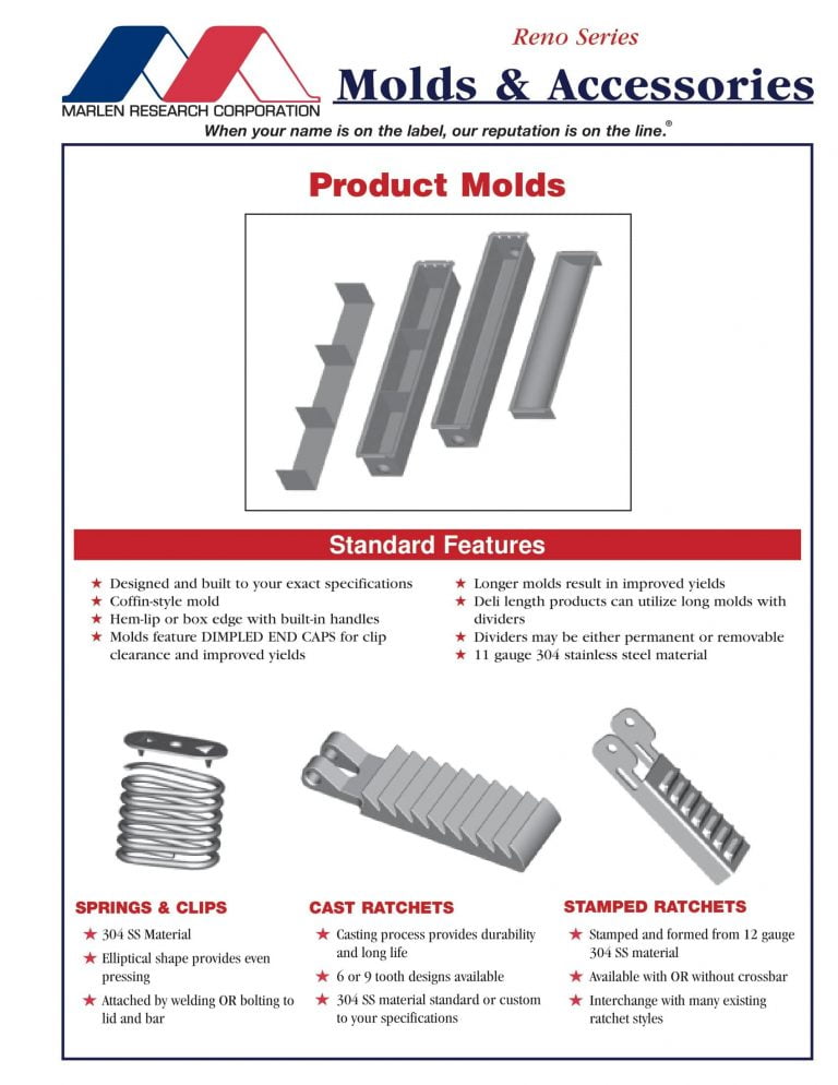 Marlen Reno Series Molds And Accessories Brochure