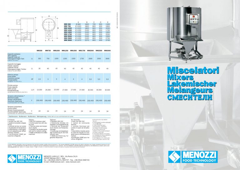 Menozzi MM Series Brine Mixers Brochure
