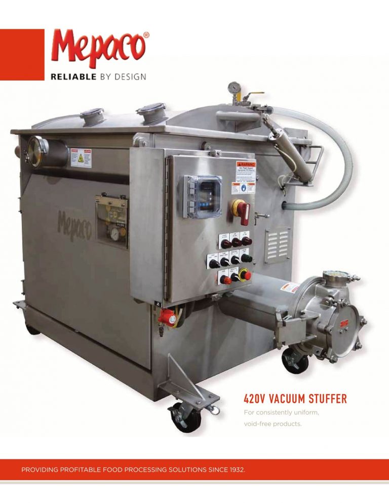 Mepaco 420V Vacuum Stuffer Brochure