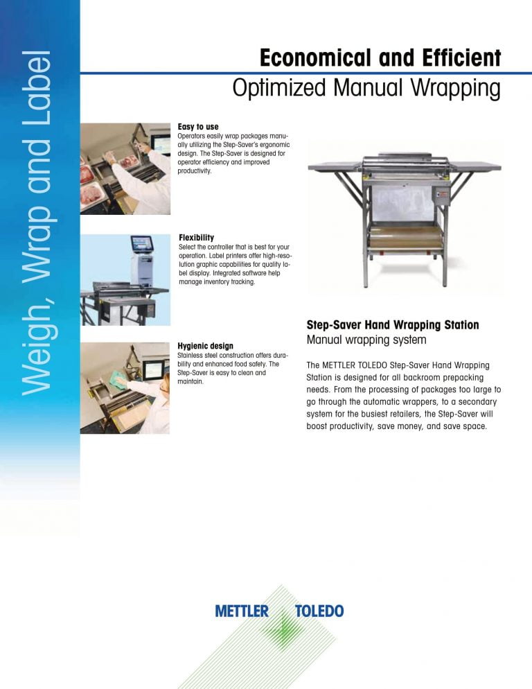 Mettler-Toledo Step-Saver Hand Wrapping Station Brochure