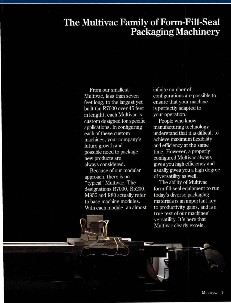 Multivac Family Of Form-Fill-Seal Packaging Machinery Brochure