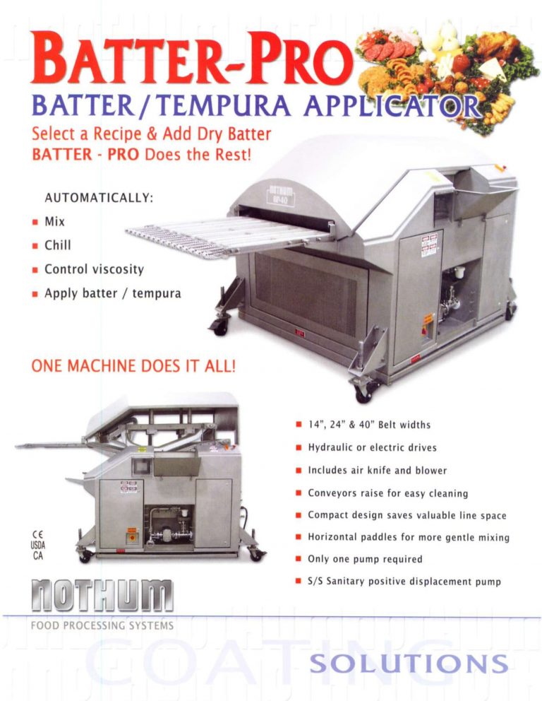 Nothum Batter-Pro Batter/Tempura Applicator Brochure
