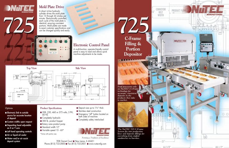 Nutec 725 C-Frame Filling And Portion Depositor Brochure
