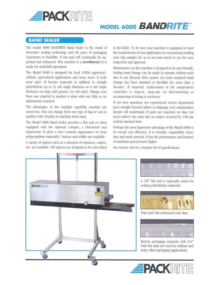 PackRite 6000 Band Sealer Brochure