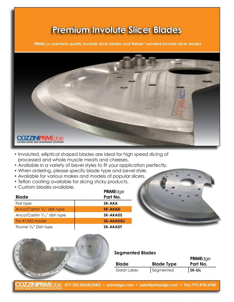 PrimeEdge Premium Involute Slicer Blades Brochure
