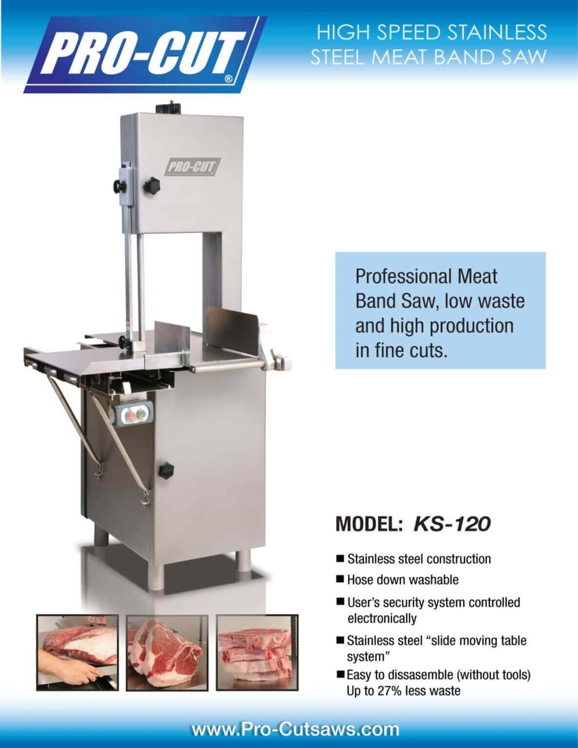 ProCut KS120 Meat Band Saw Brochure M&M Equipment Corp