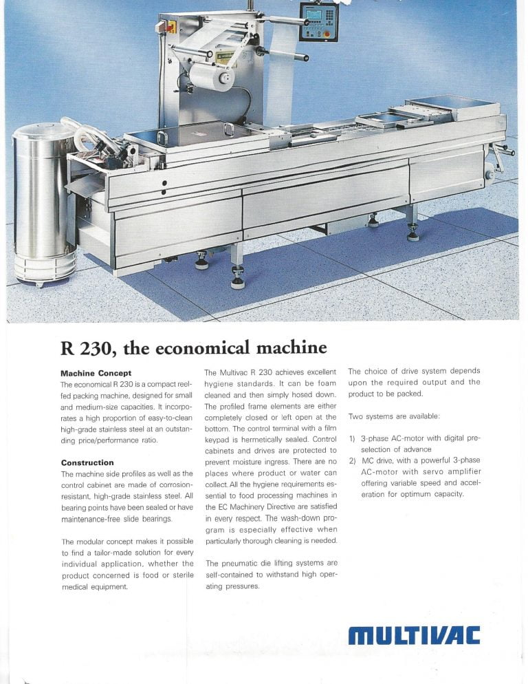 Multivac R 230 Thermoforming Machine Brochure