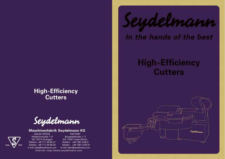 Seydelmann High-Efficiency Cutters Brochure