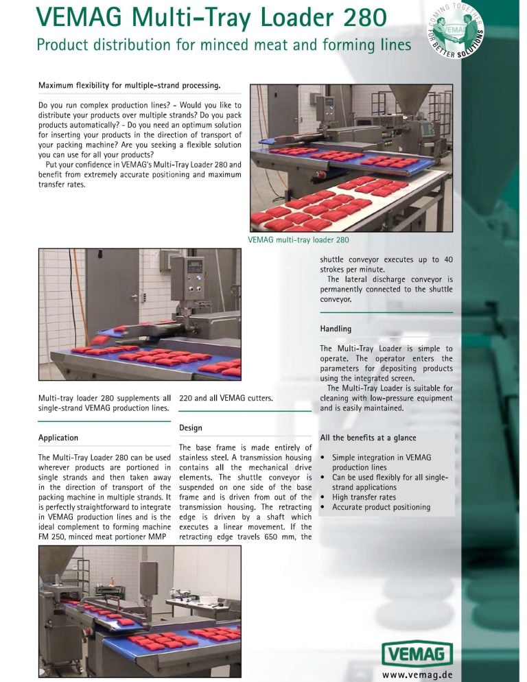 Vemag 280 Multi-Tray Loader Brochure