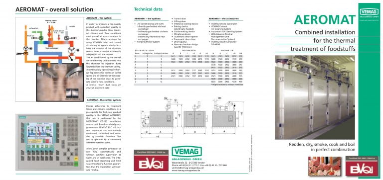 Vemag Aeromat Smoker And Dryer Brochure