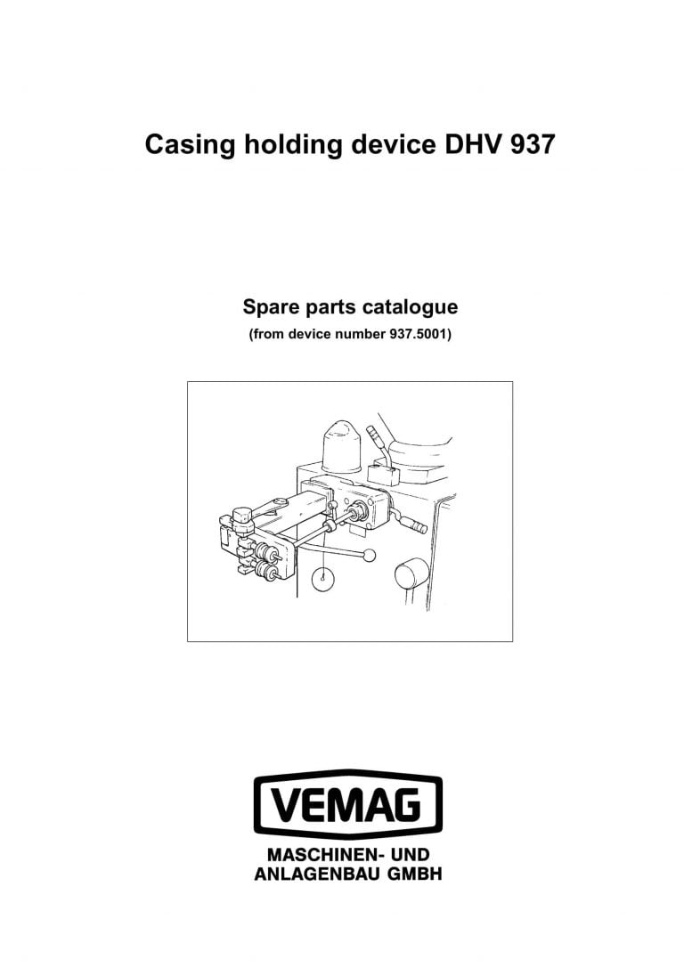Vemag DHV 937 Casing Holding Device Brochure