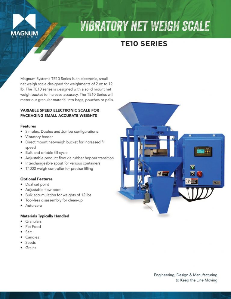 Magnum TE10 Vibratory Net Weigh Scale Brochure