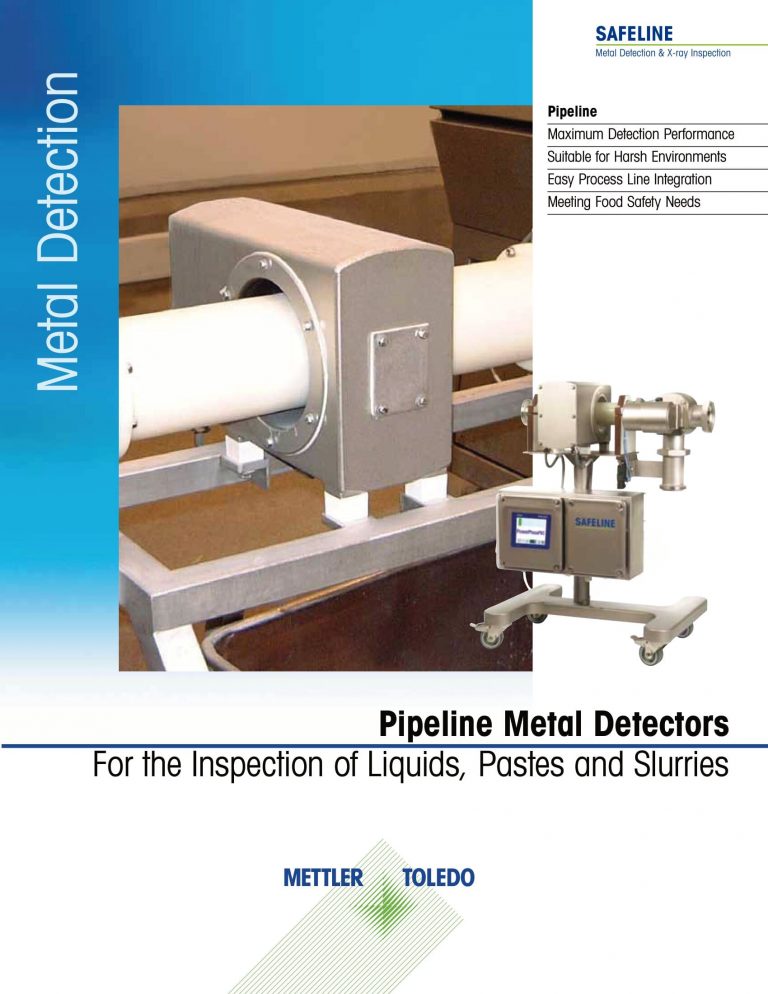 Mettler Toledo Safeline Pipeline Metal Detectors Brochure
