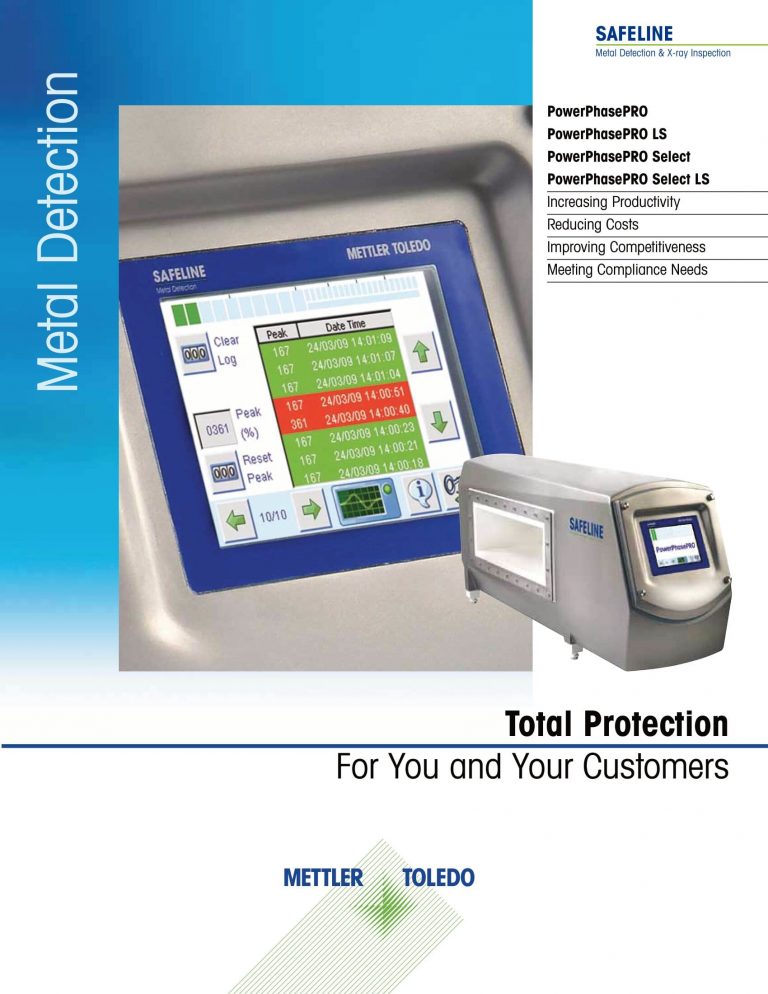Mettler Toledo Safeline PowerPhase Series Metal Detectors Brochure