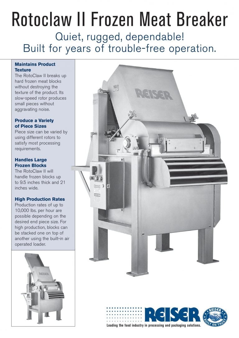 Reiser Rotoclaw II Frozen Meat Breaker Brochure