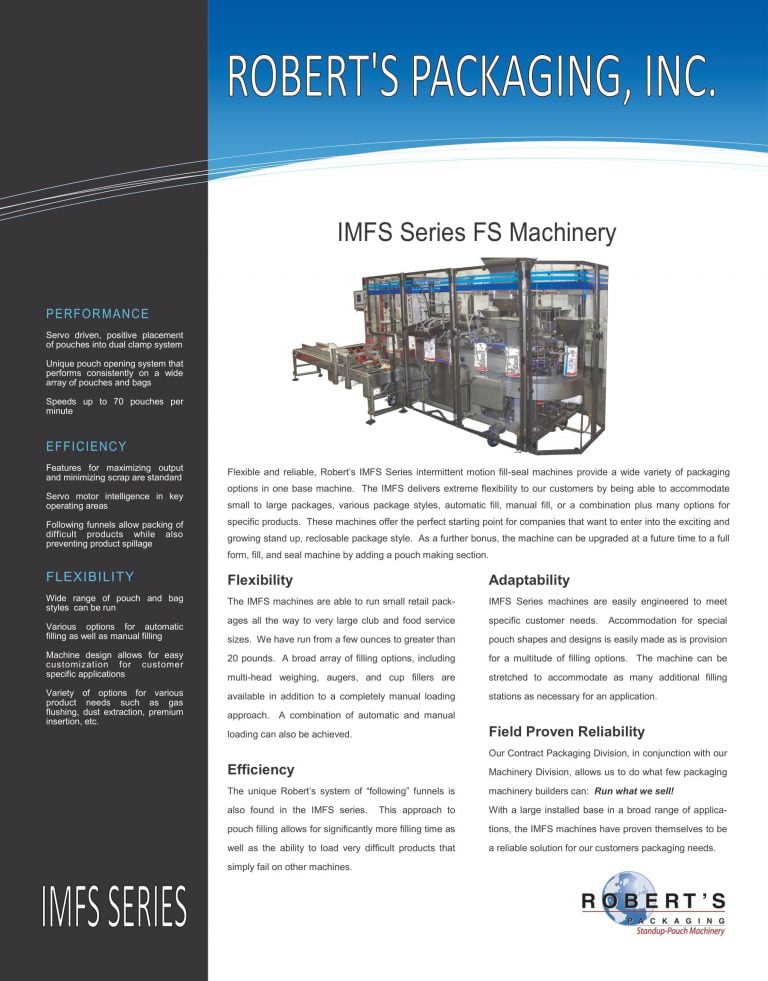 Robert’s IMFS Series FS Machinery Brochure