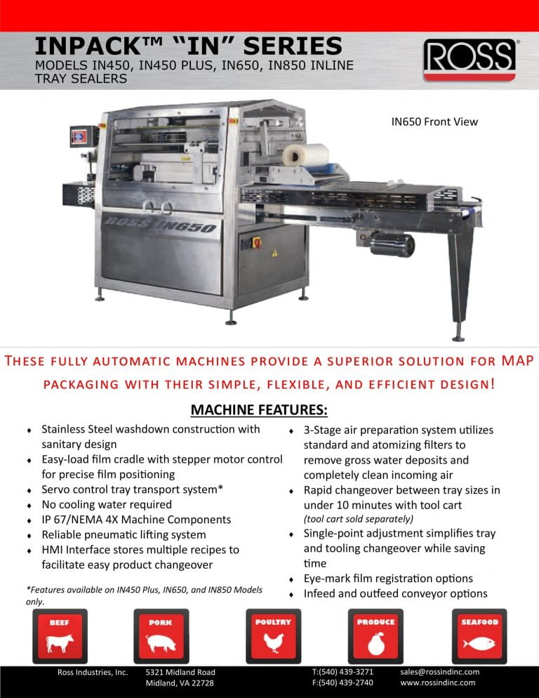 Ross Inpack “IN” Series Tray Sealers Brochure