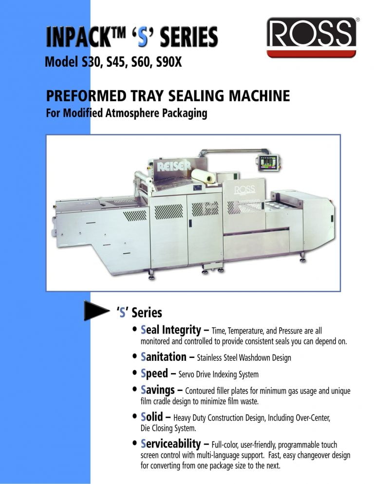 Ross Inpack “S” Series Tray Sealers Brochure