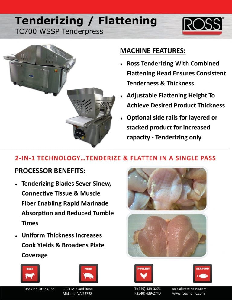 Ross TC700 WSSP Tenderpress Brochure
