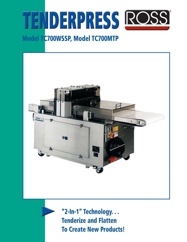 Ross TC700WSSP/TC700MPT Tenderpress Brochure