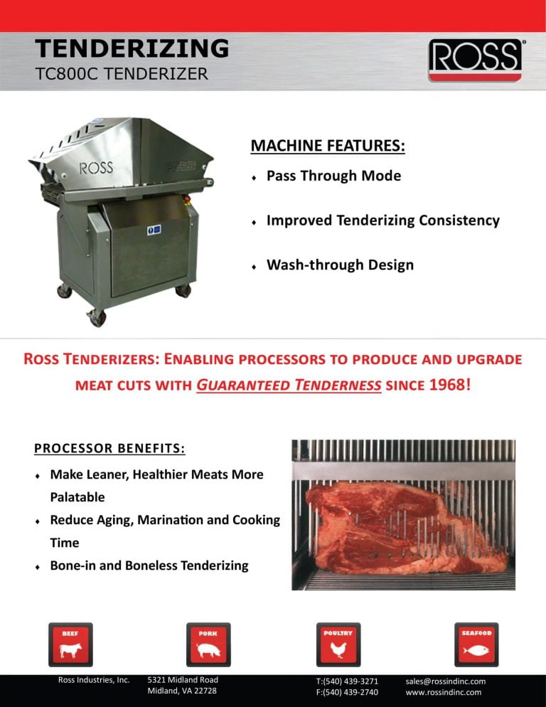 Ross TC800C Tenderizer Brochure