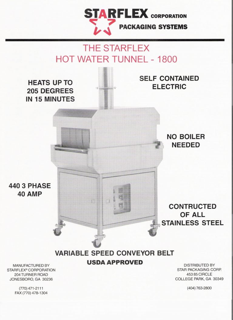 Starflex 1800 Hot Water Tunnel Brochure