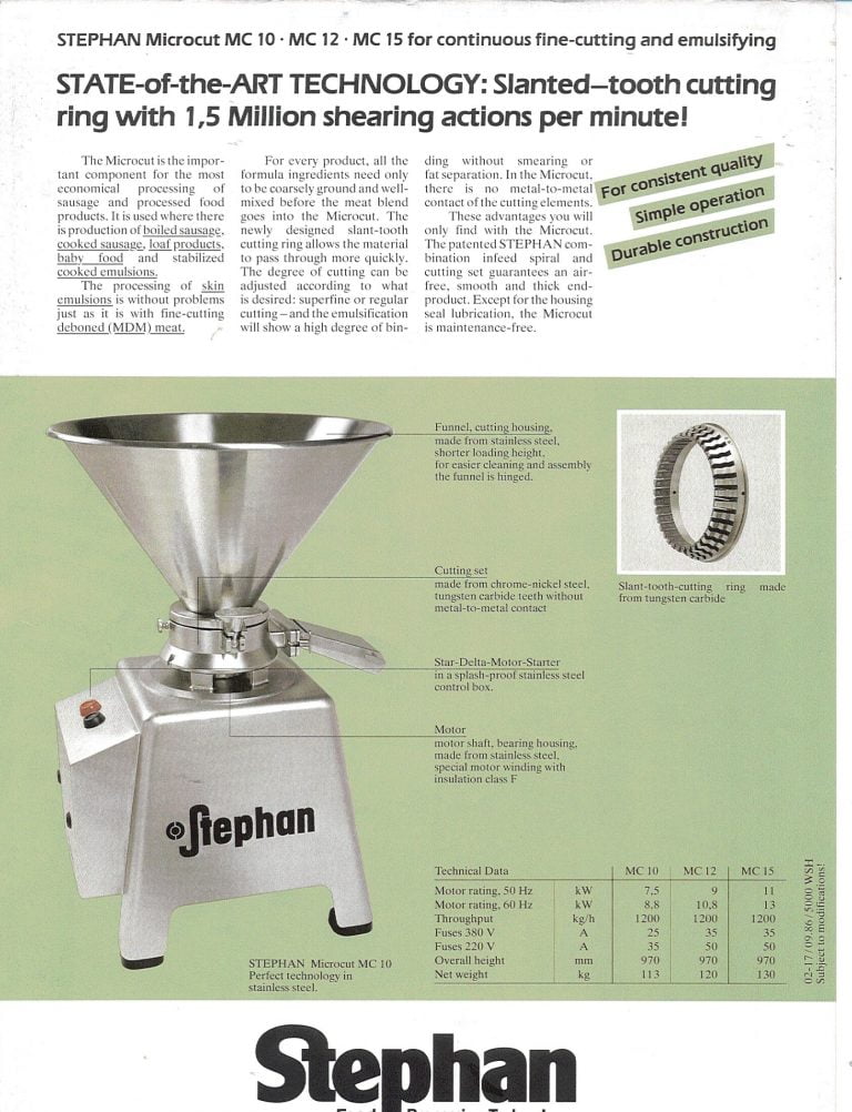 Stephan Microcut MC 10/MC 12/MC 15 Brochure