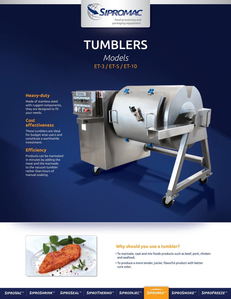 Sipromac ET-3/ET-5/ET-10 Tumblers Brochure
